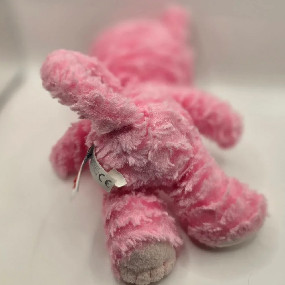 Aurora Plush Cat Pink Swirl Faux Fur Stuffed Animal 6in W x 9in L